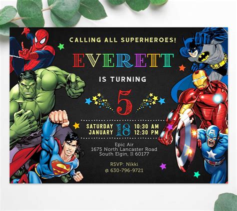 Superhero Invitation Template Free